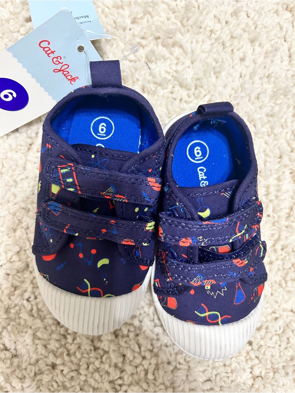 Cat & Jack Navy Blue Patterned Kids' Slip-On Sneakers
